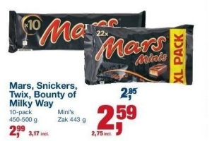 mars snickers twix bounty of milky way