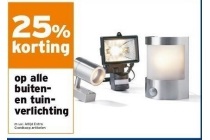 25 korting op alle buiten en tuinverlichting