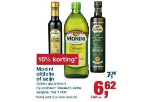 monini olijfolie of azijn