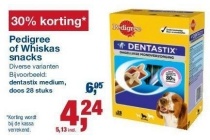 pedigree of whiskas snacks