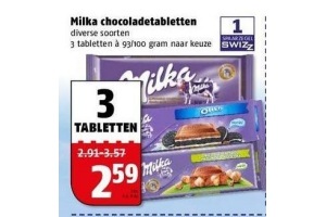 milka chocoladetabletten