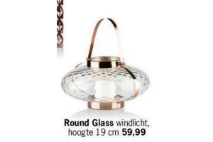 round glass windlicht