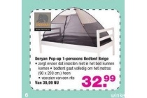 deryan pop up 1 persoons bedtent beige