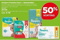 pampers premium luiers op op of babydoekjes