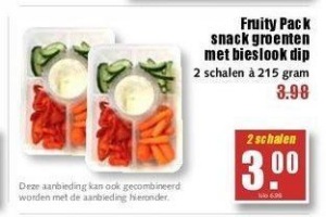 fruity pack snack groenten met bieslook dip