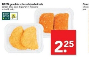 deen gevulde scharrelkipschnitzels