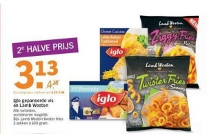 iglo gepaneerde vis en lamb weston