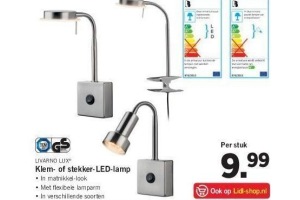 livarno lux klem of stekker led lamp