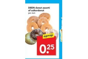 deen donut assorti of suikerdonut