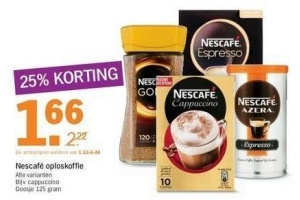 nescafe oploskoffie alle varianten