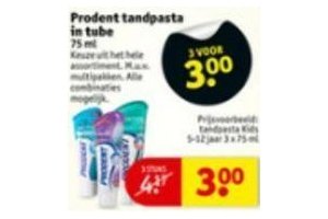 prodent tandpasta in tube