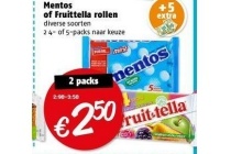 mentos of fruittella rollen