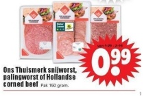 snijworst palingworst en hollandse corned beef