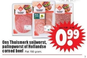 snijworst palingworst en hollandse corned beef
