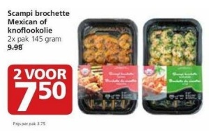 scampi brochette mexican of knoflookolie