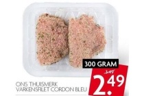 ons thuismerk varkensfilet cordon bleu