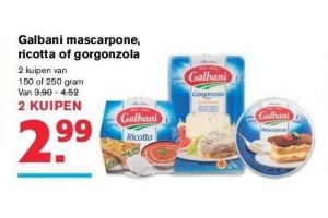 galbani mascarpone ricotta of gorgonzola