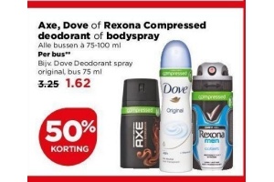 axe dove of rexona compressed deodorant of bodyspray