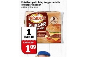 president petit brie burger ralette of burger cheddar