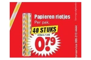 papieren rietjes