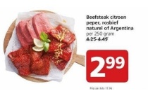 beefsteak citroen peper rosbief naturel of argentina