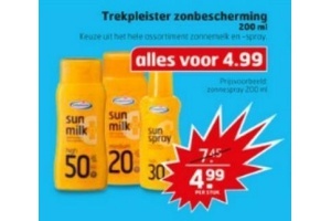 trekpleister zonbescherming