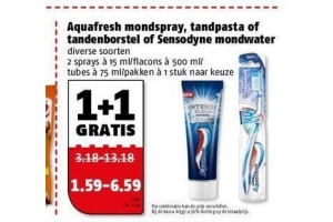 aquafresh mondspray tandpasta of tandenborstel of sensodnye mondwater