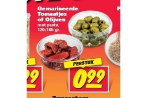 gemarineerde tomaatjes of olijven