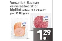 versuniek elzasser cervelaatworst of kipfilet