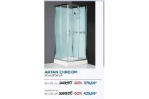 artan chroom schuifdeur 90x90