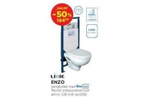 linie enzo hangtoilet met blaufoss inbouwreservoir en luxe wc bril