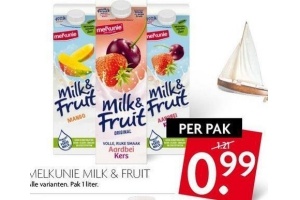 melkunie milk en fruit