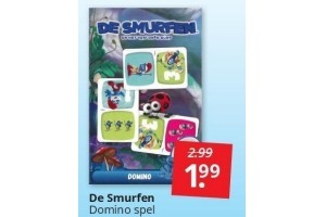 de smurfen domino spel