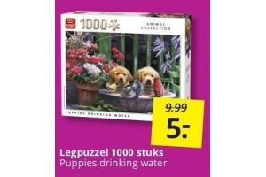 legpuzzel 1000 stuks puppies drinking water