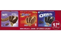 mini milka daim of oreo ijsjes