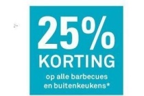 25 korting op alle barbecues en buitenkeukens