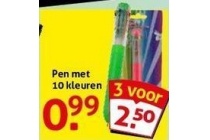 pen met 10 kleuren