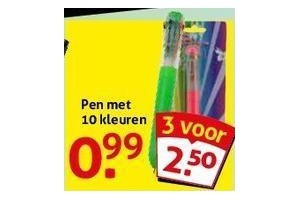 pen met 10 kleuren