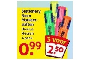 stationery neon markeerstiften