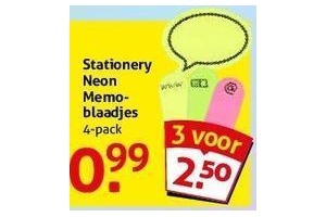 stationery neon memoblaadjes