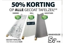 korting op alle gecoat tafelzeil