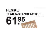 femke teak 5 standenstoel