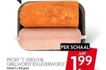 proef t verschil grillworst en leverworst