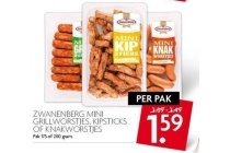 zwanenberg mini grillworstjes kipsticks of knakworstjes