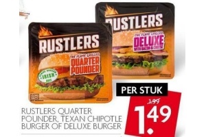 rustlers quarter pounder texan chipotle burger of deluxe burger