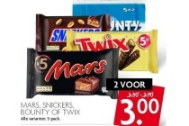 mars snickers bounty of twix
