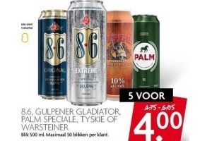 8 6 gulpener gladiator palm speciale tyskie of warsteiner