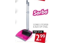 sorbo stoffer en blik op steel