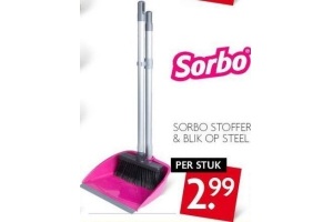 sorbo stoffer en blik op steel