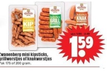 zwanenberg mini kipsticks grillworstjes of knakworstjes